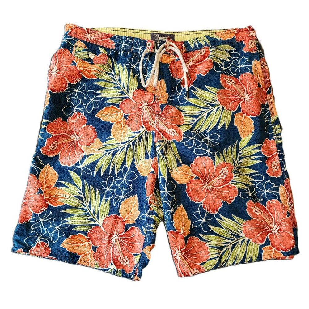 St. John's Bay Swim Shorts –‎ Men's M, 10" Inseam, Drawstring Waist